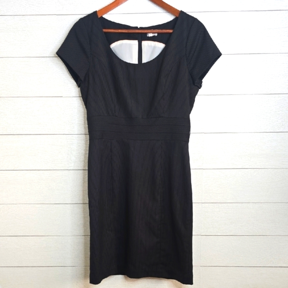 H&M Pin Strip Black Mini Dress for Women